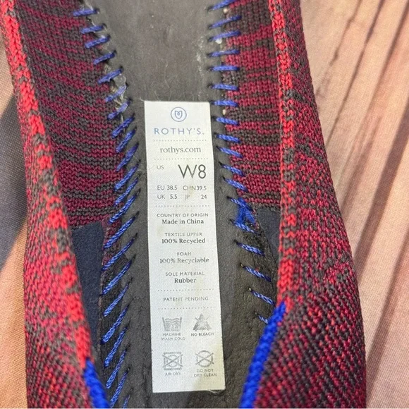 Rothy’s Burgundy The Point Women’s Slip On Flat Shoes size W8 - Picture 6 of 6